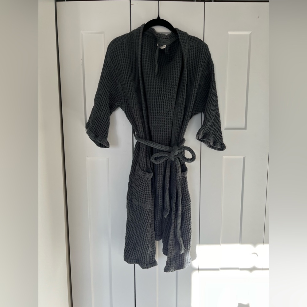 Teal waffle robe